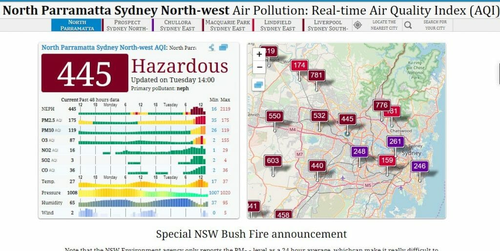 Marco Tran - Air Quality Index North parramatta Tuesday