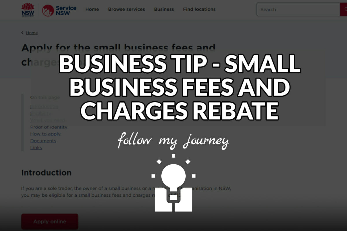 BUSINESS TIP SMALL BUSINESS FEES AND CHARGES REBATE The Simple 